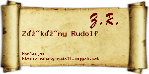 Zákány Rudolf névjegykártya