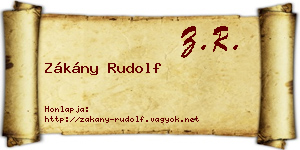 Zákány Rudolf névjegykártya